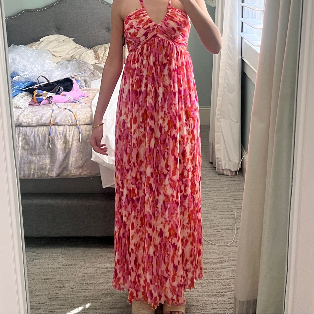 Sincerely Jules pink and orange printed maxi dress
